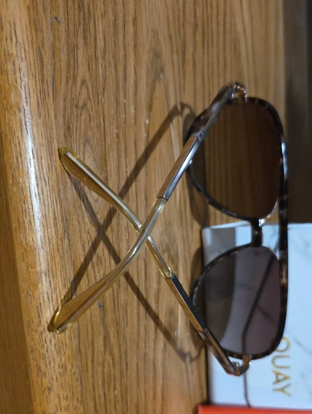 Quay Australia Tortoiseshell Frame Brown Lens Aviator Sunglasses